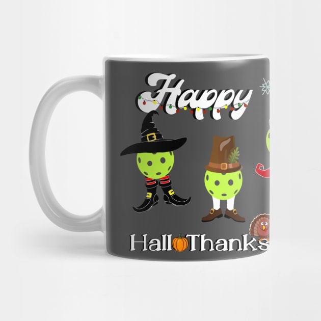 Funny Pickleball Happy HalloThanksMas by Little Duck Designs